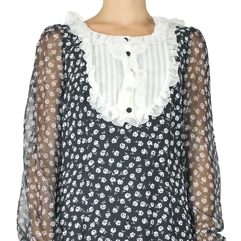 Vestido-Dolce-_-Gabbana-Estampado-Preto-e-Branco-Florido