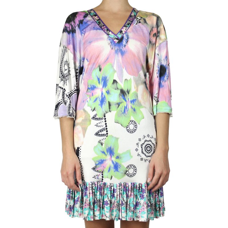 estido-Roberto-Cavalli-Estampado-com-Plissado-na-Barra