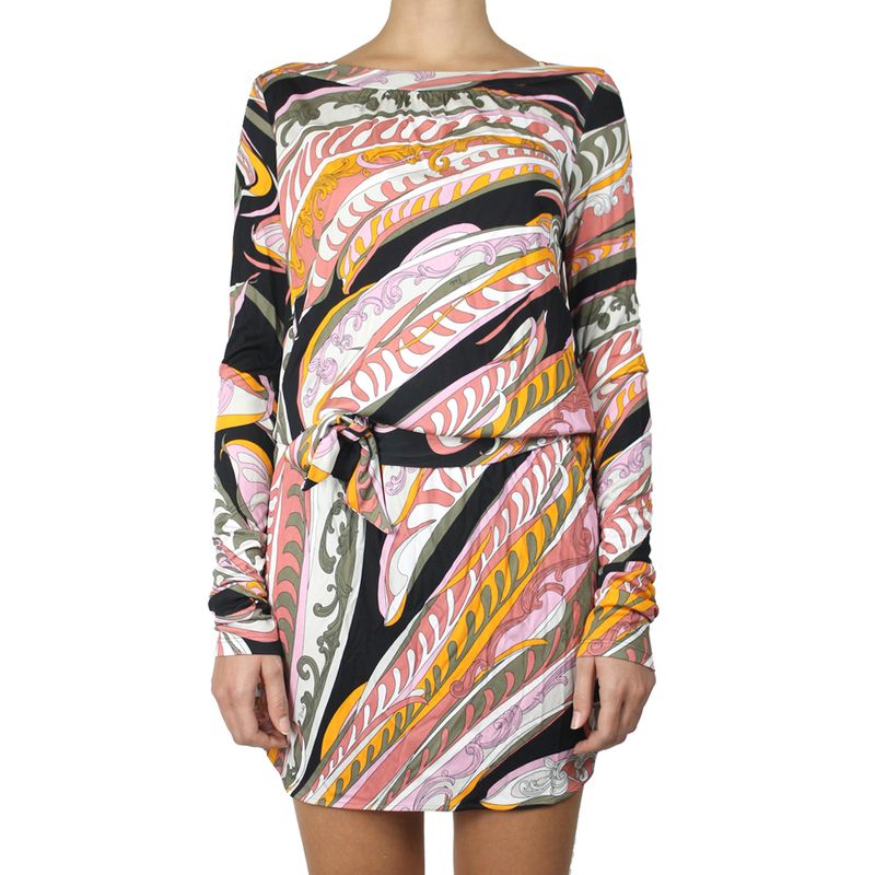 Vestido-Emilio-Pucci-Estampado-Rosa-e-Laranja