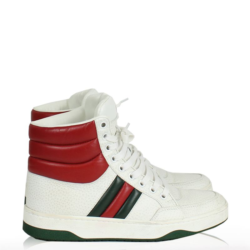 Tenis-Gucci-Couro-Branco-Cano-Medio