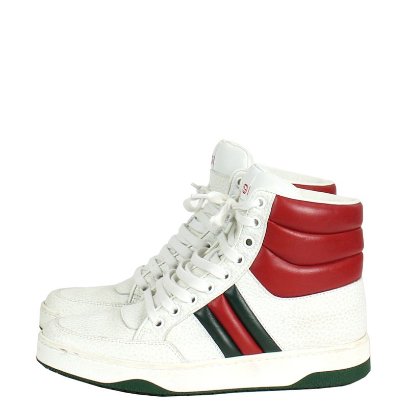 Tenis-Gucci-Couro-Branco-Cano-Medio