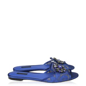 Sandália Rasteira Dolce & Gabbana Bianca Azul