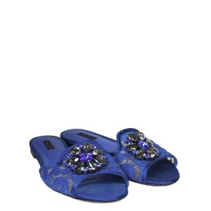 Sandália Rasteira Dolce & Gabbana Bianca Azul