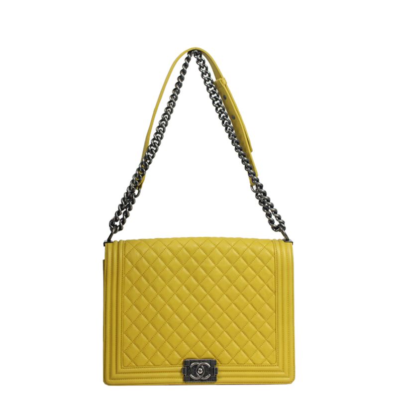 Bolsa-Chanel-Boy-Couro-Amarelo
