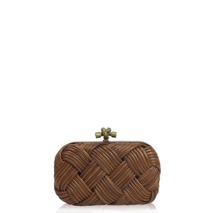 Clutch Bottega Veneta Knot Couro Marrom