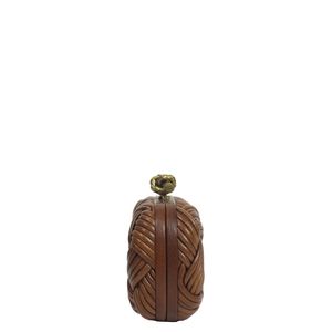 Clutch Bottega Veneta Knot Couro Marrom