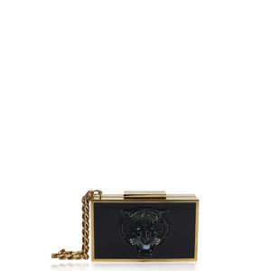 Clutch Lanvin Minaudiere Tigre Dourado e Preto