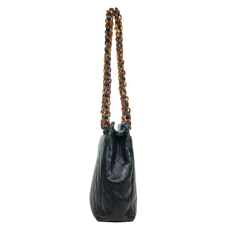 Bolsa-Chanel-Quilted-Vintage-Preta-com-Tartaruga