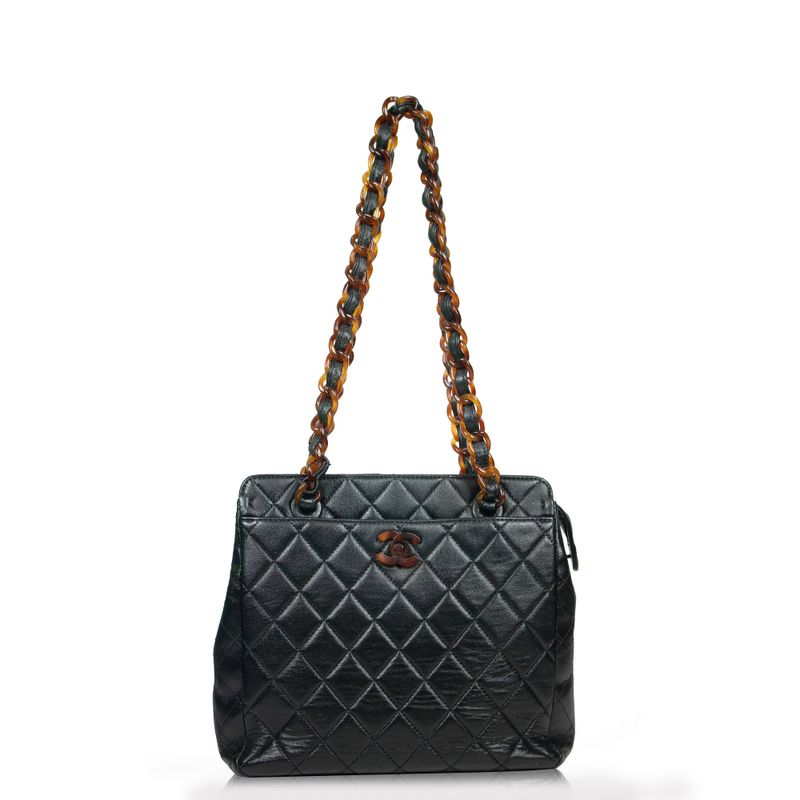 Bolsa-Chanel-Quilted-Vintage-Preta-com-Tartaruga