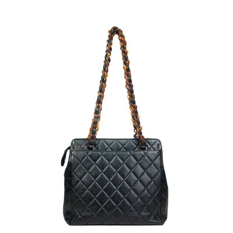 Bolsa-Chanel-Quilted-Vintage-Preta-com-Tartaruga