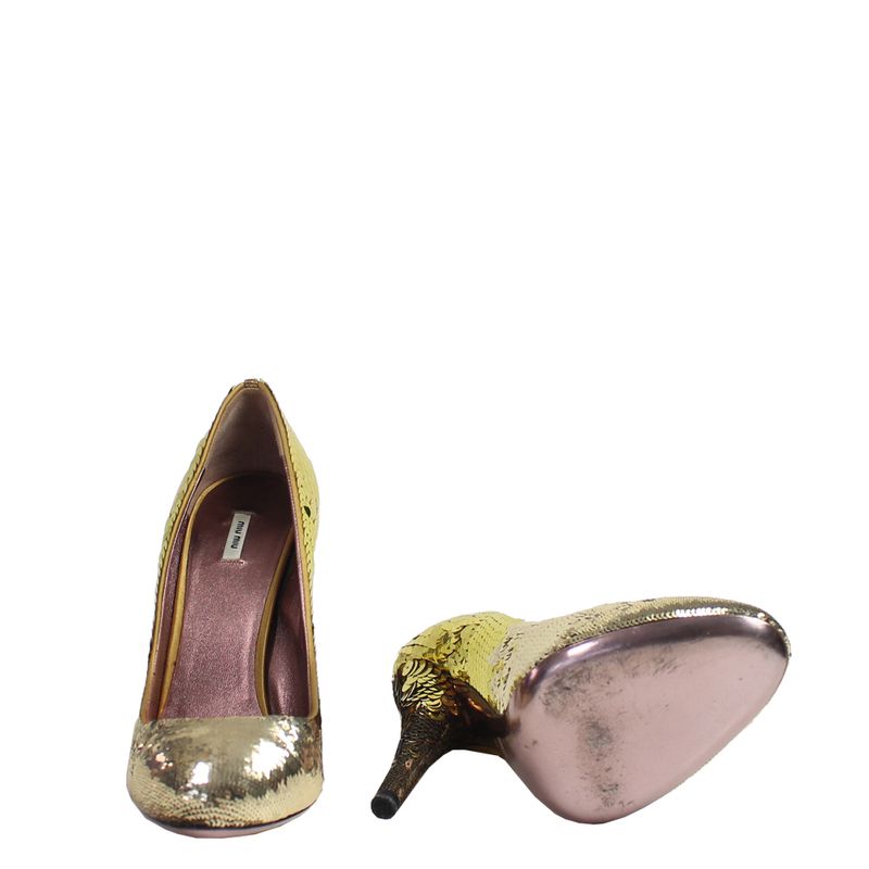 Scarpin-Miu-Miu-Paete-Dourado
