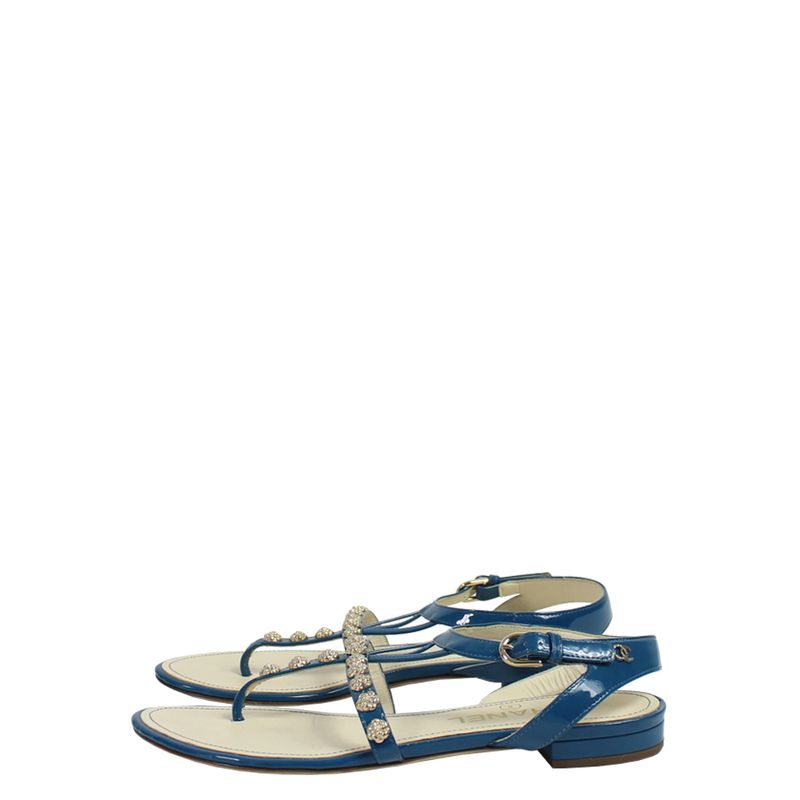 Sandalia-Rasteira-Chanel-Verniz-Azul