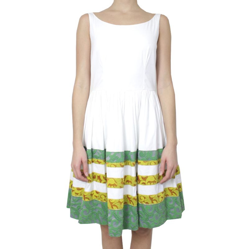 Vestido-Prada-Branco-com-Brocado-