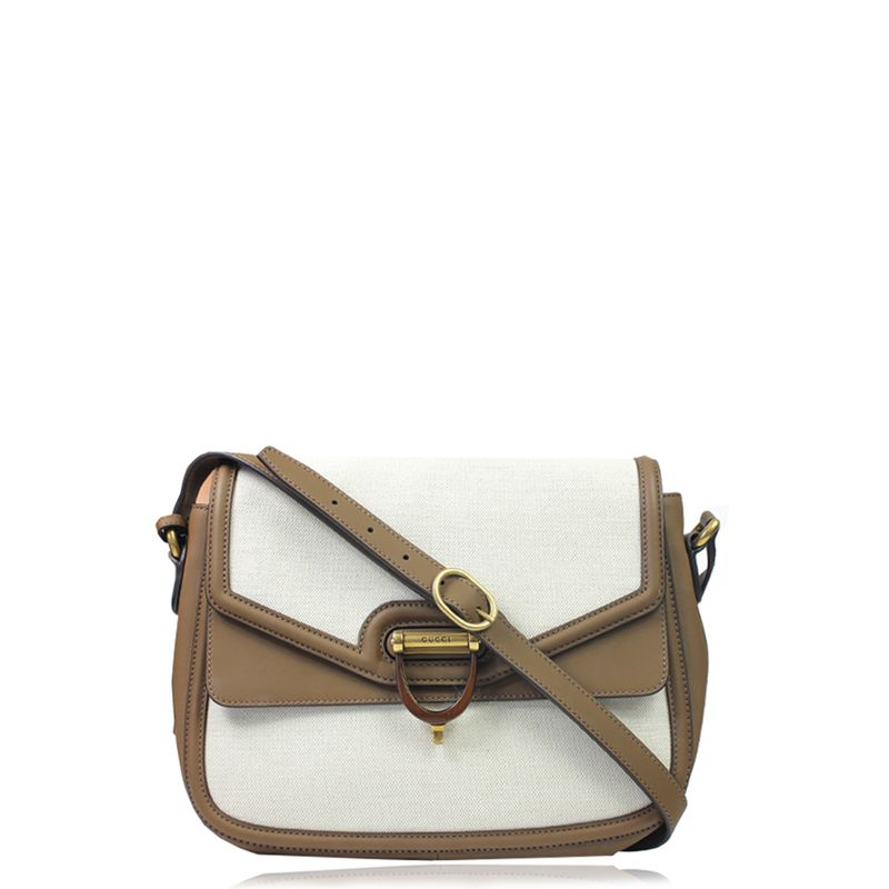 Bolsa-Gucci-Lona-e-Couro-Marrom