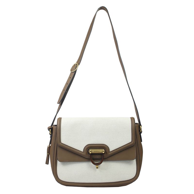 Bolsa-Gucci-Lona-e-Couro-Marrom