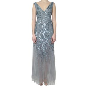 Vestido Longo Amen Couture Paetê Prateado