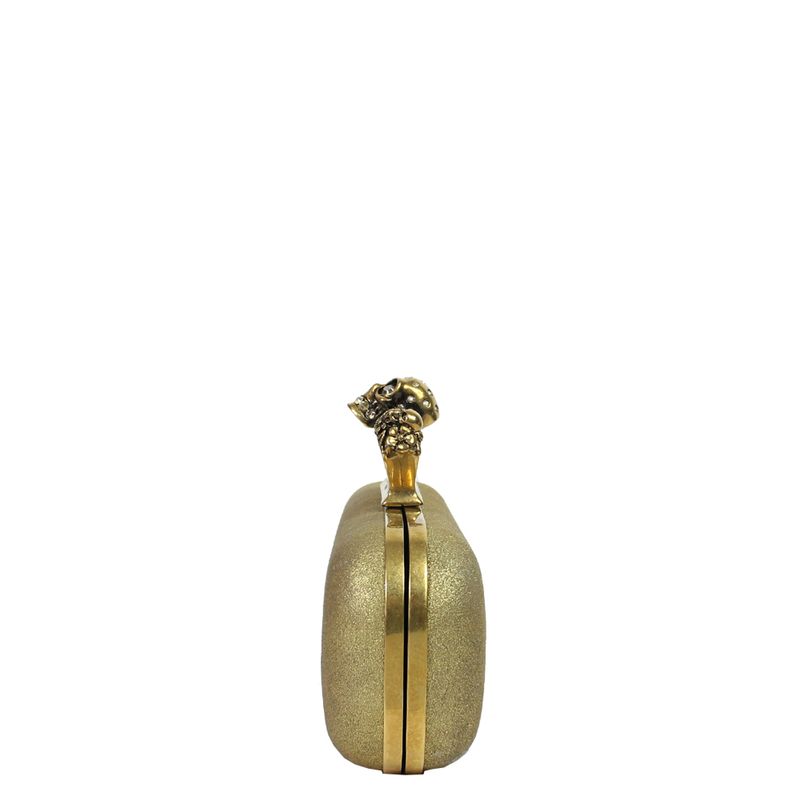 Clutch-Alexander-McQueen-Skull-Dourada