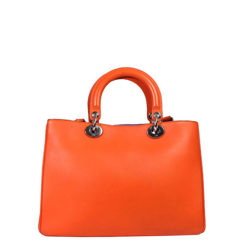 Bolsa-Christian-Dior-Diorissimo-Couro-Laranja