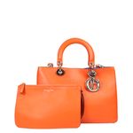 Bolsa-Christian-Dior-Diorissimo-Couro-Laranja
