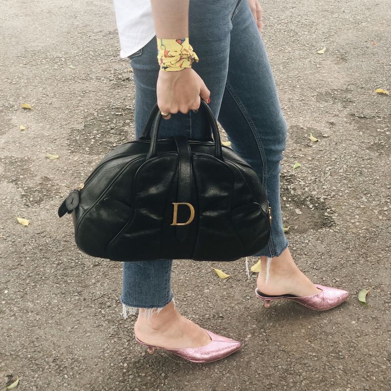 Bolsa-Christian-Dior-Saddle-Ostrich