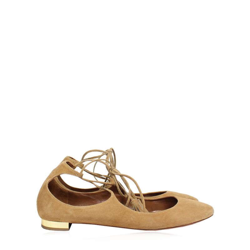 Sapatilha-Aquazzura-Christy-Camurca-Bege