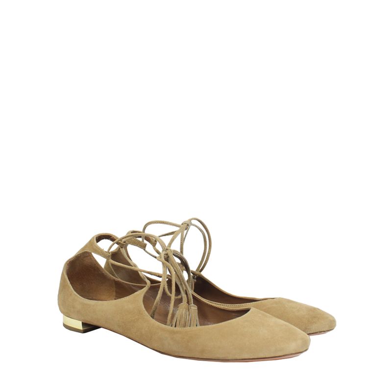 Sapatilha-Aquazzura-Christy-Camurca-Bege
