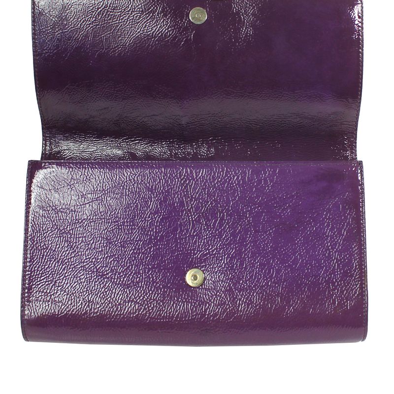 Clutch-Saint-Laurent-Belle-de-Jour-Verniz-Roxo