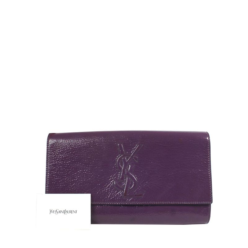 Clutch-Saint-Laurent-Belle-de-Jour-Verniz-Roxo