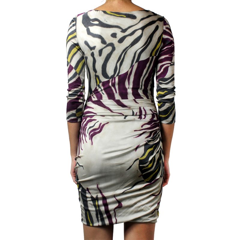 Vestido-Emilio-Pucci-Drapeado-Cinza-e-Roxo