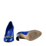 Scarpin-Dolce-Gabbana-Verniz-Azul-Bic-Pedrarias