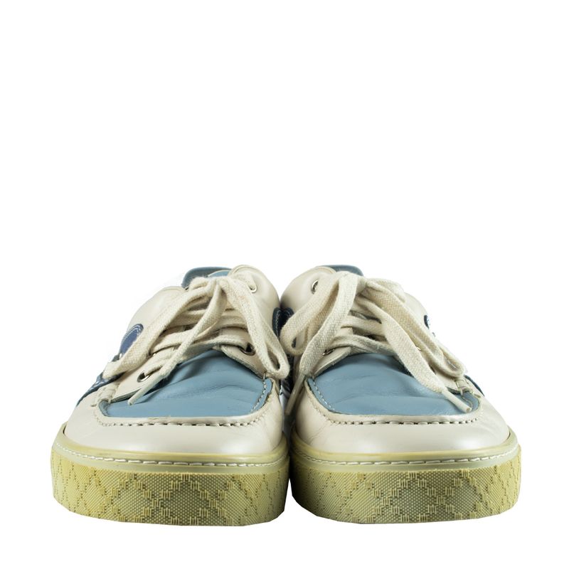 Tenis-Gucci-Couro-Branco-Azul