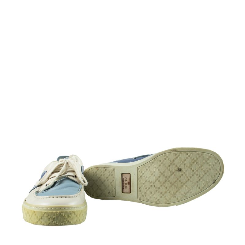Tenis-Gucci-Couro-Branco-Azul