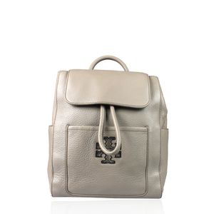 Mochila Tory Burch Couro Cinza