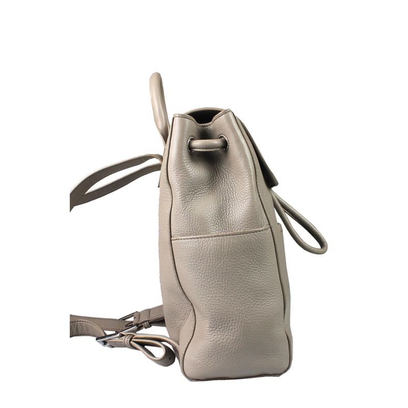 Mochila-Tory-Burch-Couro-Cinza