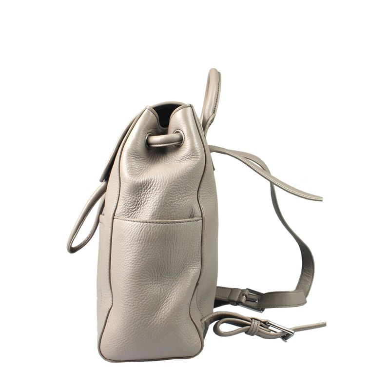 Mochila-Tory-Burch-Couro-Cinza