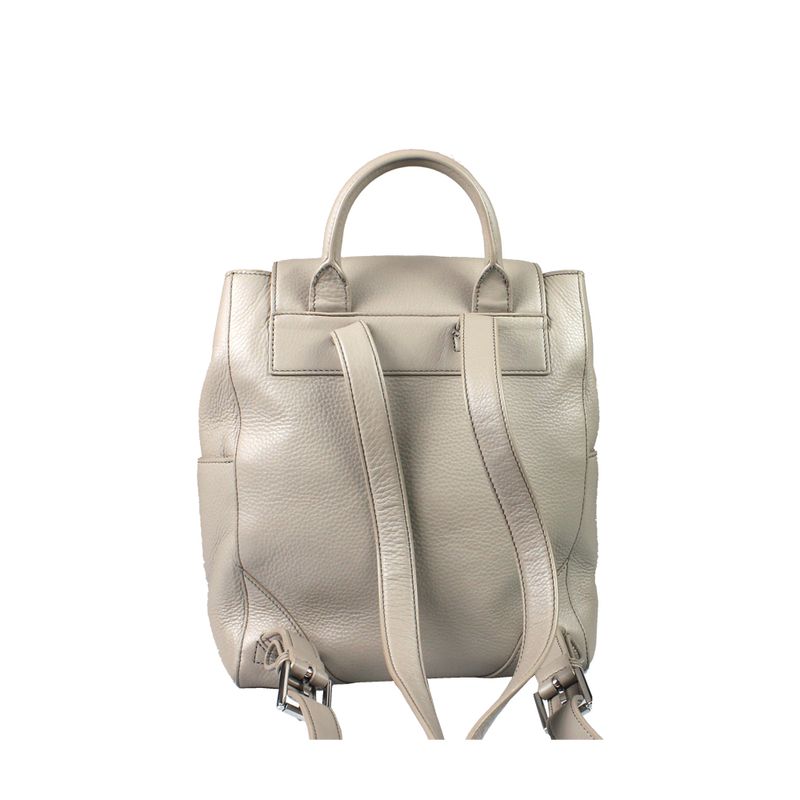 Mochila-Tory-Burch-Couro-Cinza