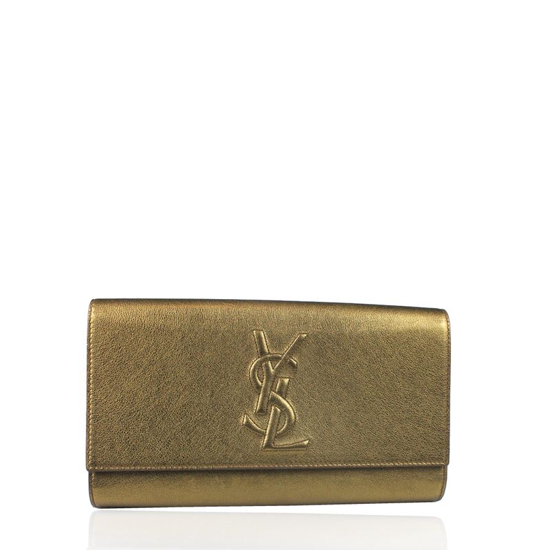 Clutch-Saint-Laurent-Belle-de-Jour-Dourada