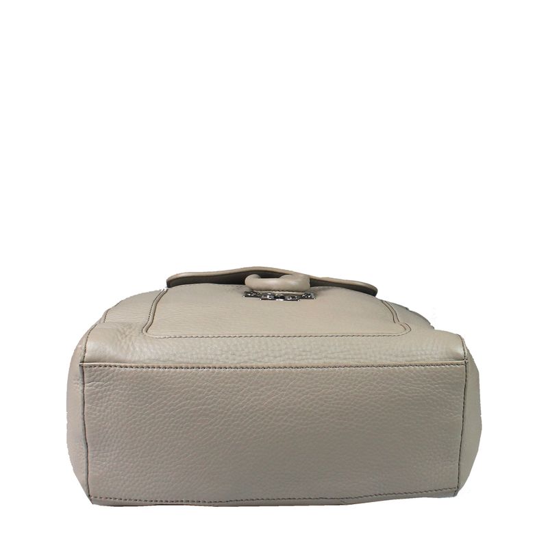 Mochila-Tory-Burch-Couro-Cinza