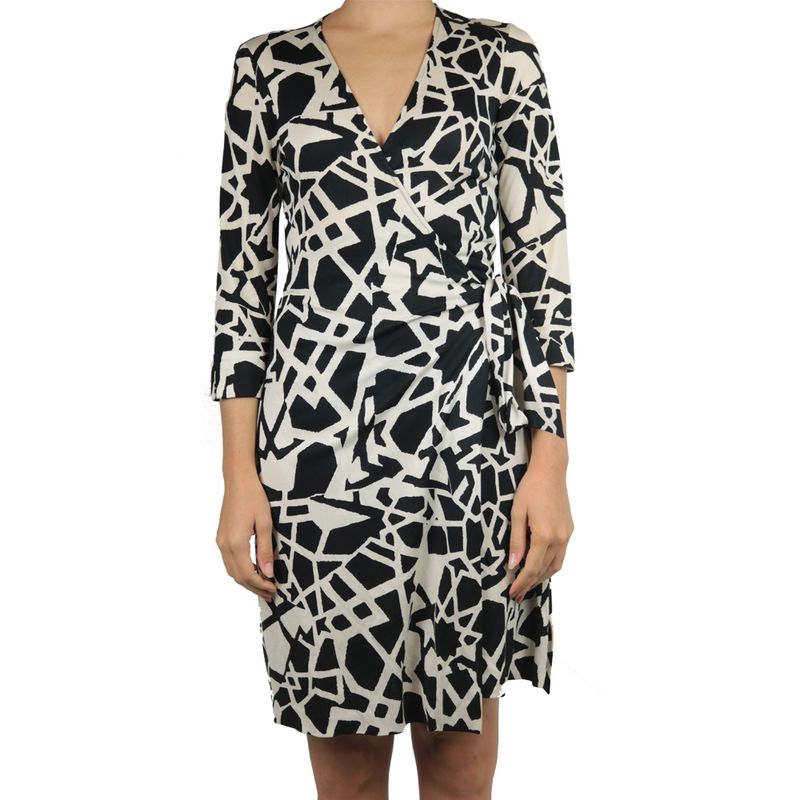 Vestido-Wrap-Dress-Diane-Von-Furstenberg-Estampado-Preto-e-Off-White