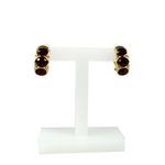 Brincos-de-Pressao-Swarovski-Vintage-Dourado-com-Cristais-Vermelhos