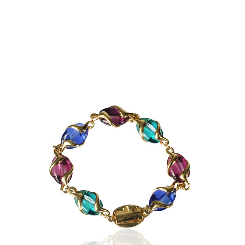 Pulseira-Swarovski-Cristais-Ovais-Multicolor-com-Dourado