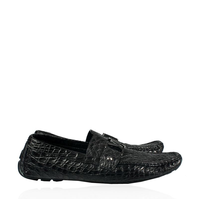 Mocassim-Louis-Vuitton-Couro-Croco-Preto-com-Inicial-LV