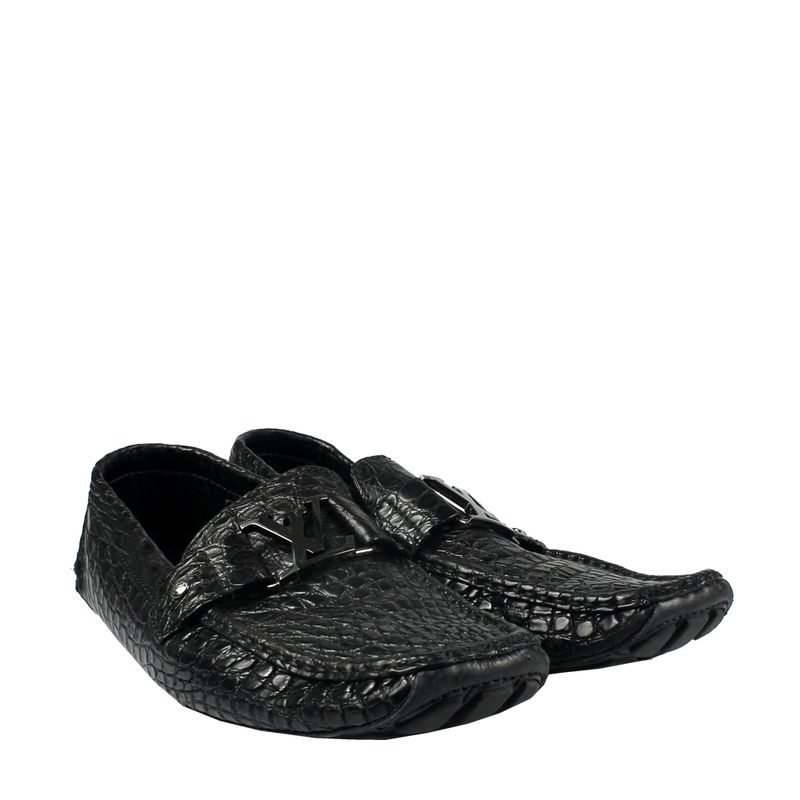 Mocassim-Louis-Vuitton-Couro-Croco-Preto-com-Inicial-LV