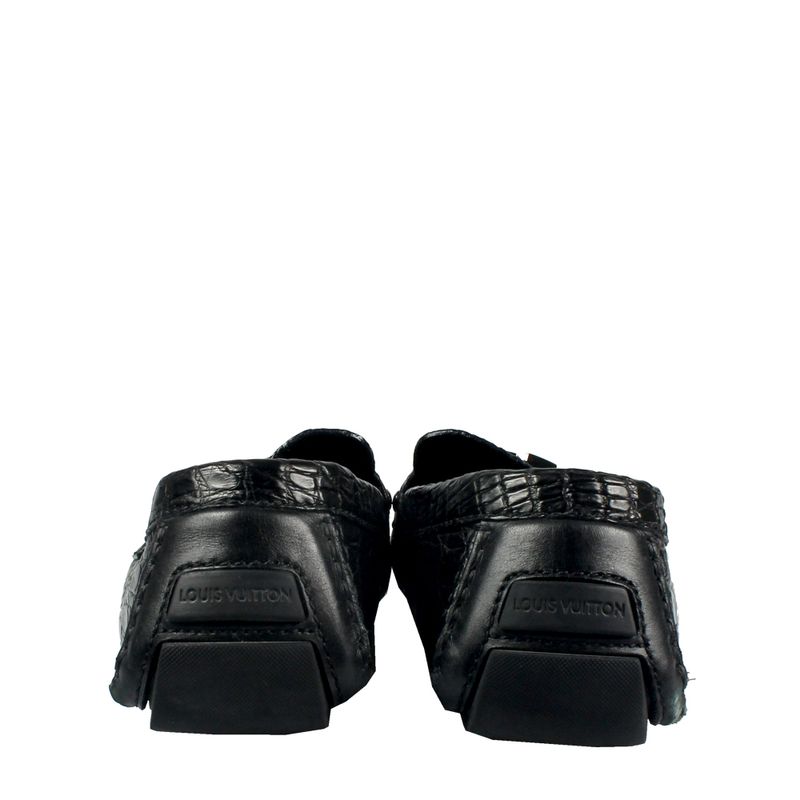 Mocassim-Louis-Vuitton-Couro-Croco-Preto-com-Inicial-LV