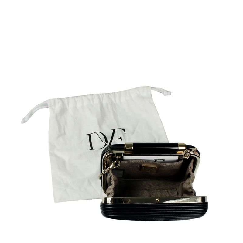 Mini-Clutch-Diane-Von-Furstenberg-Tonda-Couro-Preta