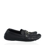 Mocassim-Louis-Vuitton-Couro-Azul-Escuro-Liso-com-Inicial-LV