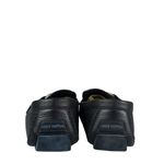Mocassim-Louis-Vuitton-Couro-Azul-Escuro-Liso-com-Inicial-LV