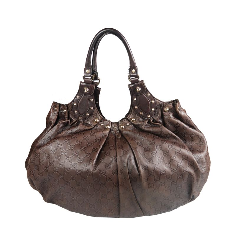 Bolsa-Gucci-Guccissima-Couro-Marrom-Escuro