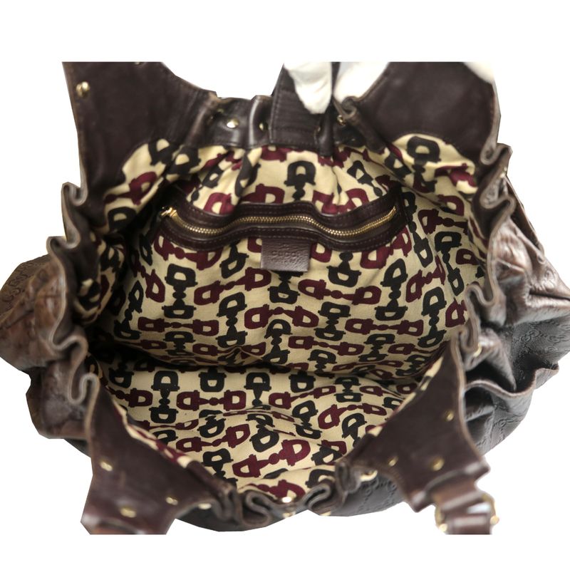 Bolsa-Gucci-Guccissima-Couro-Marrom-Escuro