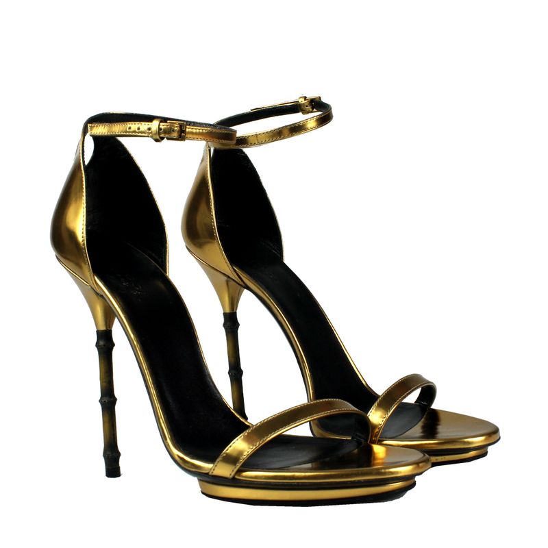 Sandalia-Gucci-Dourada-Salto-Bambu